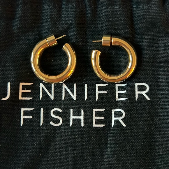 Jennifer Fisher Yellow Gold plated Samira Huggie Earrings - Picture 2 of 4